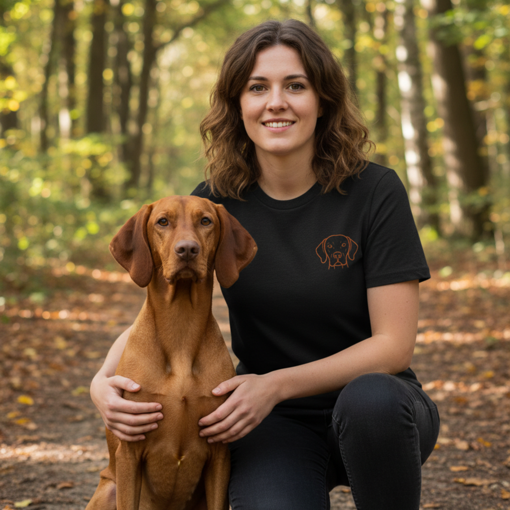 Vizsla Head Organic Cotton T-Shirt